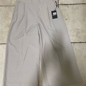 DKNY Modern BOHO Light Gray Wide Leg Trousers Small